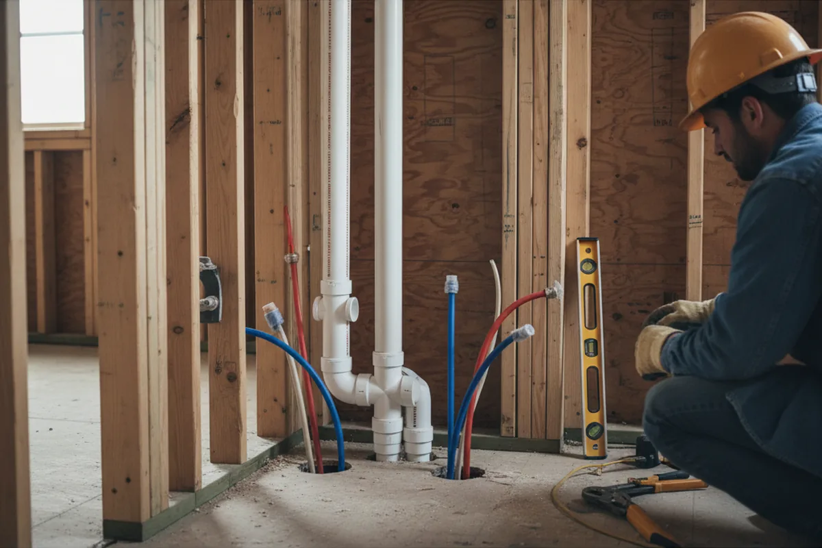 Drain and supply rough-in during Toilet Repair and Installation in Vevay